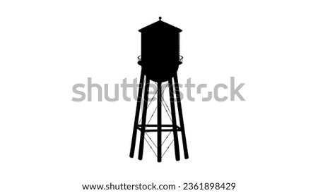 Old Water Tower silhouette, high quality vector