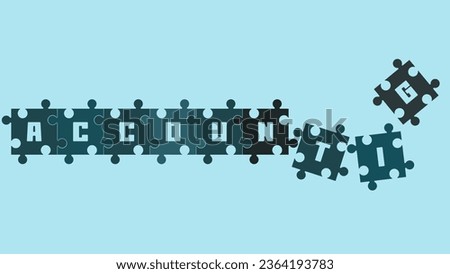 Business accounting like puzzle, ads banner for Accounting services