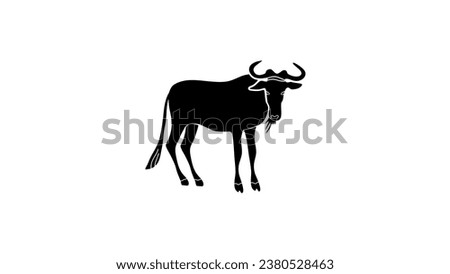 GNU icon, black isolated silhouette