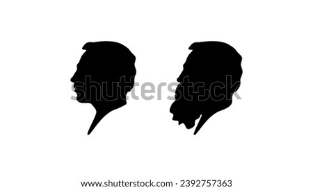 Friedrich Engels silhouette, high quality vector
