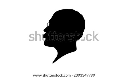 Rudyard Kipling silhouette, high quality vector