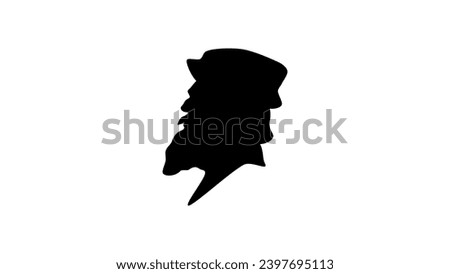 Jerome of Prague, black isolated silhouette