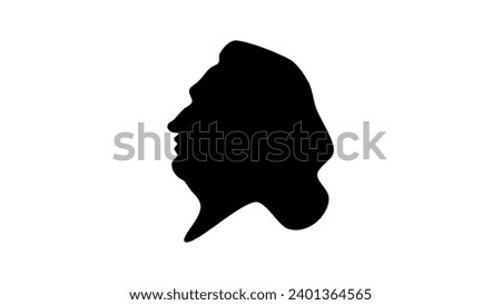 Samuel Johnson, black isolated silhouette