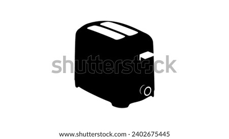  2 Slice Toaster, black isolated silhouette