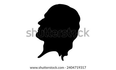  Friedrich Ruckert, black isolated silhouette