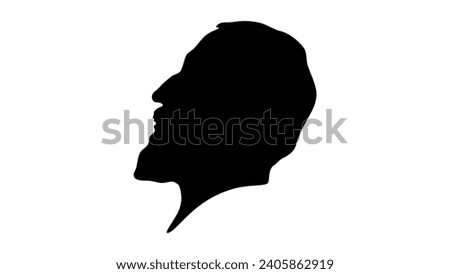Alfred, Duke of Saxe-Coburg, black isolated silhouette