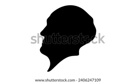 Louis Agassiz, black isolated silhouette