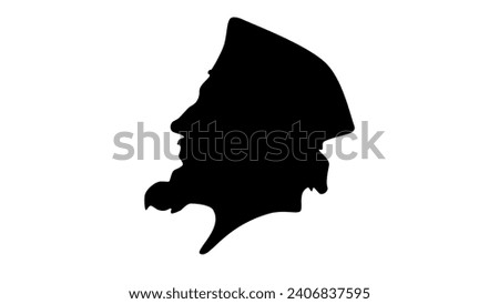 Jan Hus, black isolated silhouette