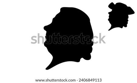 william penn, black isolated silhouette