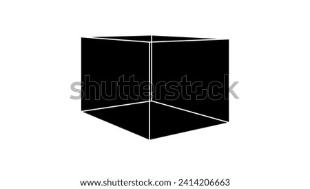 ectangular prism outline, black isolated silhouette