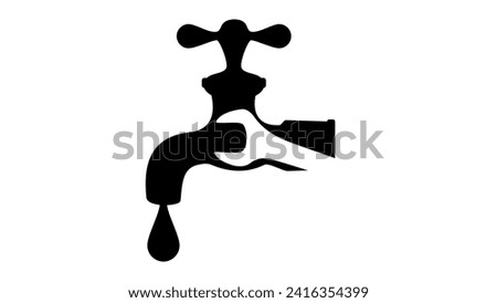 plumbing repair symbol, black isolated silhouette