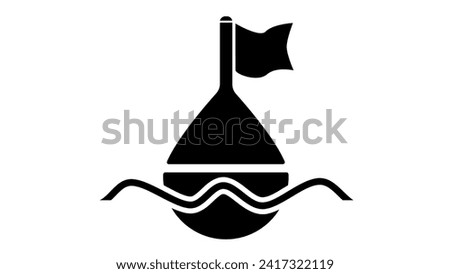Diving buoy sign , black isolated silhouette