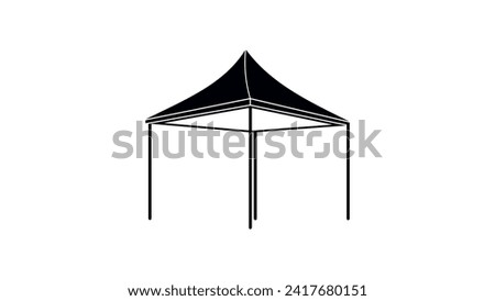 folding tent sign, black isolated silhouette