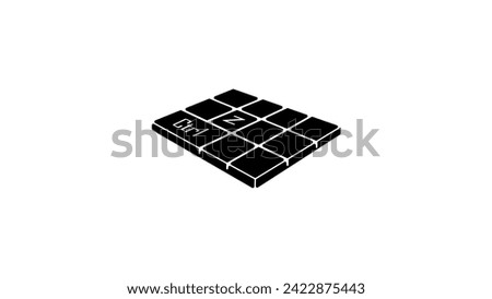 Ctrl Z key sign, black isolated silhouette