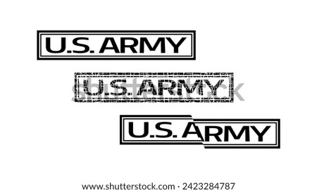 United States Army stamp, black isolated silhouette