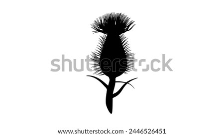 thistle emblem, black isolated silhouette