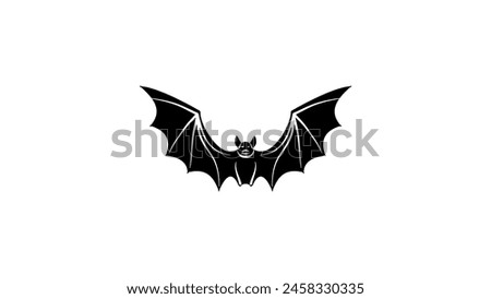 Bat emblem, black isolated silhouette