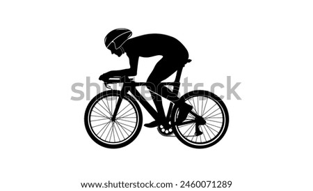 bicycle race, black isolated silhouette