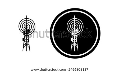 Cell Tower, black isolated silhouette