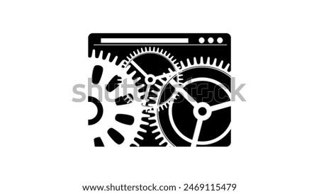 web development, black isolated silhouette