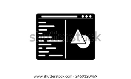 web development emblem, black isolated silhouette