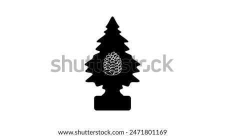 air freshener with royal pine fragrance, black isolate silhouette