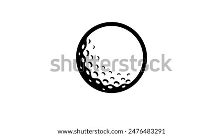 golf ball, black isolated silhouette