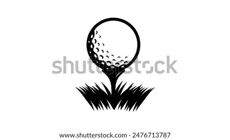 Golf Ball Logo, black isolated silhouette