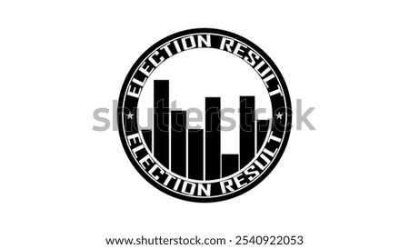 Election result rubber stamp, black isolated silhouette