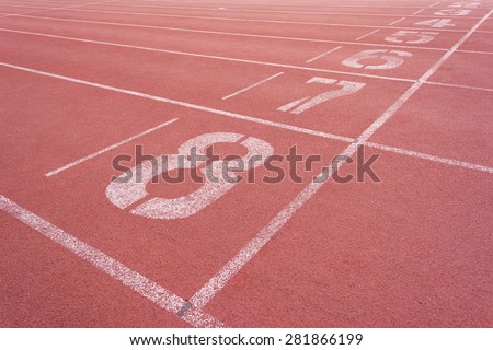 Start running track in stadium or sport area