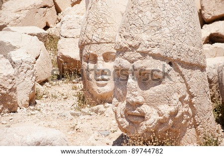 Antique sculptures on Nemrut mountain, Turkey