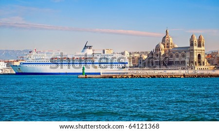 Similar – Image, Stock Photo Marseille / Mediterranean Sea with sailing boats