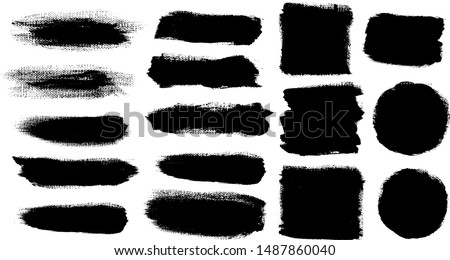 Set of strokes stock with canvas paper texture