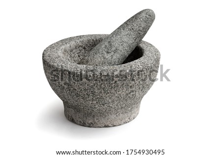 Stone mortar and pestle isolated on white background  Stock fotó © 