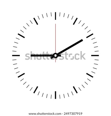 Elegant clock concept on white background. slim round watch. analog clock illustration