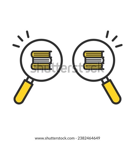 Magnifying glass icon to search multiple books. Search for materials. Search for reference books.