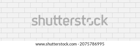 Subway tile seamless pattern. Vector abstract background with geometric shapes. White ceramic tile for kitchen or bathroom. Realistic white wall brick texture in the Parisian metro
