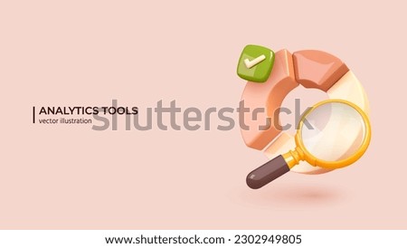 3D Audience segmentation concept. 3D Realistic design of customer segmentation, digital marketing tool, target audience collection, targeted message in cute cartoon style. Vector illustration