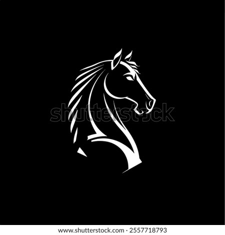 Black Chess Knight Horse Stallion silhouette logo design