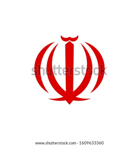 emblem of iran. symbol iranian vector flat.