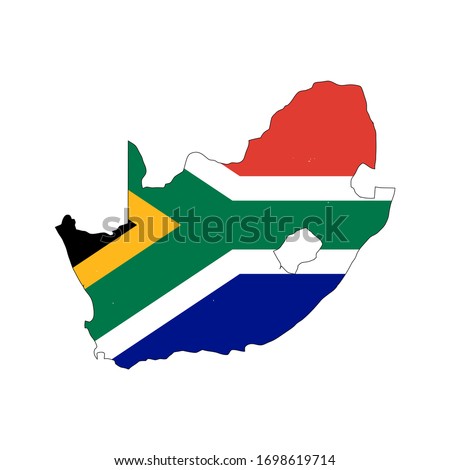 south africa flag map design vector illustration