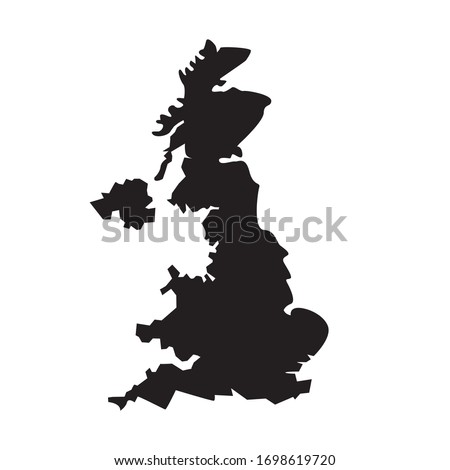 united kingdom flag map design vector illustration