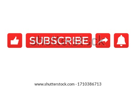 set icon button like, subscribe, share, bell notification.design vector illustration.