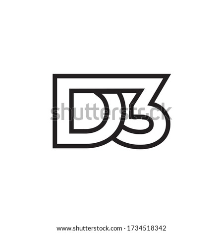 D 3 lines icon symbol vector