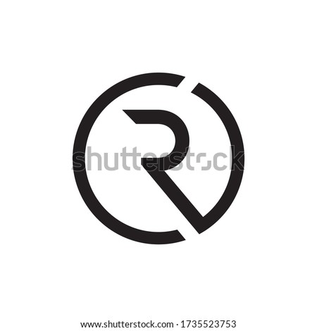 R / C R circle logo design vector