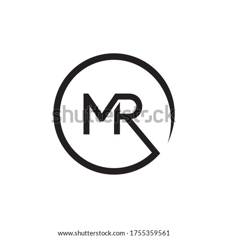 M R letter on circle lines design concept Imagine de stoc © 