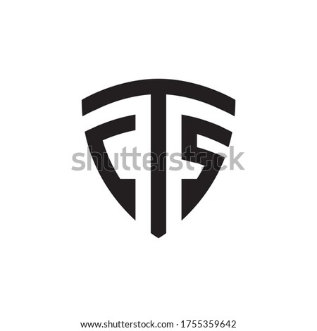 C T S shield letter logo design concept