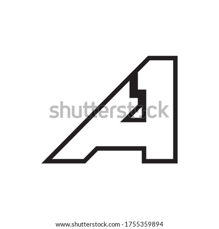 A 1 / A letter lines logo design vector