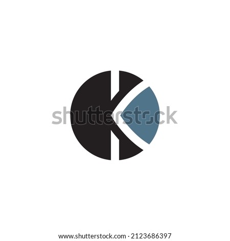 abstract circle letter K logo design concept.