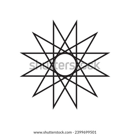 line icon dodecagram design vector isolated on white background.